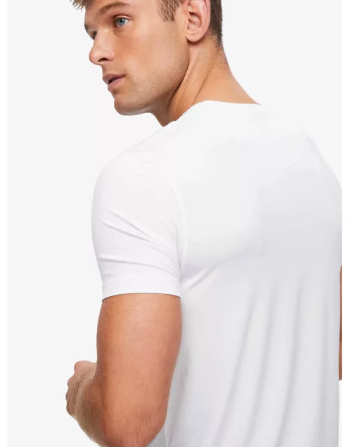 Derek Rose Men's T-Shirt Basel Micro Modal Stretch White