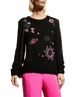 Embroidered Hand-Knit Sweater