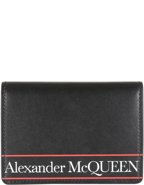 alexander mcqueen card holder with logo