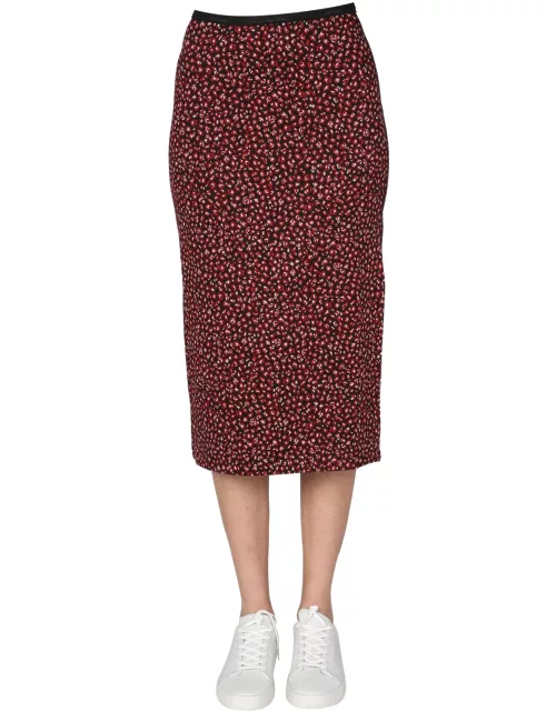 paul smith printed leopard skirt