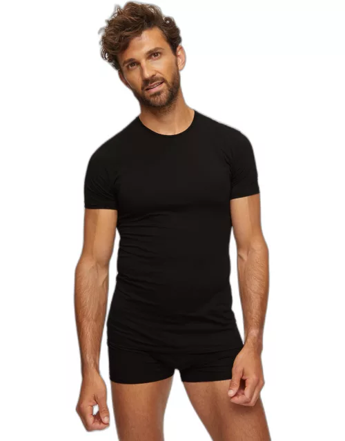 Derek Rose Men's Underwear T-Shirt Jack Pima Cotton Stretch Black
