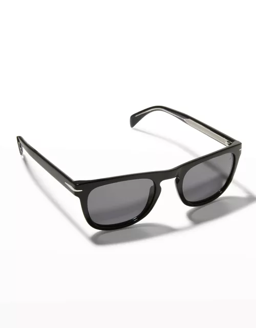 Men's Keyhole-Bridge Square Sunglasse