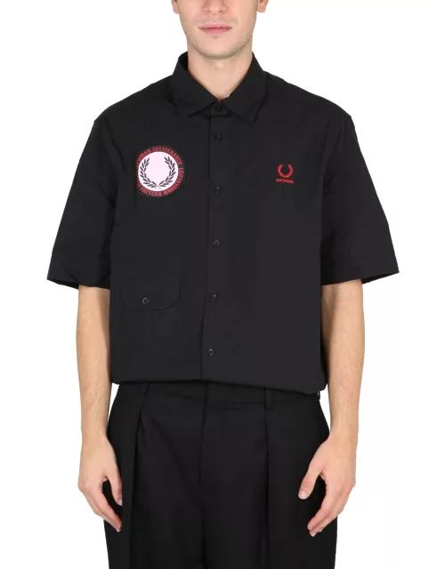 fred perry x raf simons shirt with patch