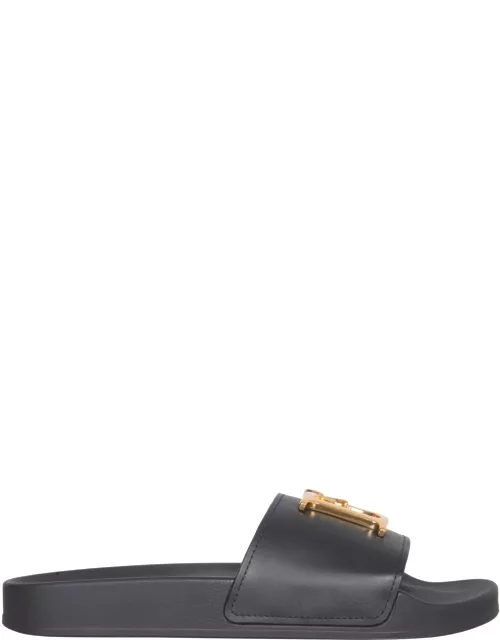 dsquared leather slide sandal