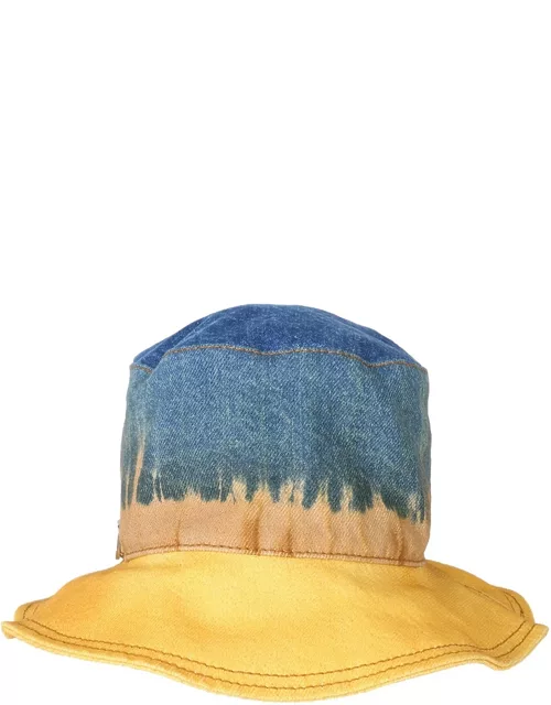 alberta ferretti bucket hat with tie dye print