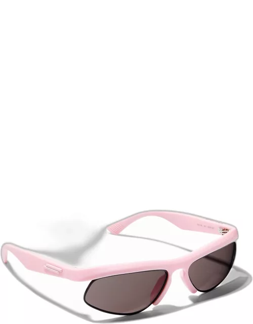 Semi-Rimless Plastic Wrap Sunglasse