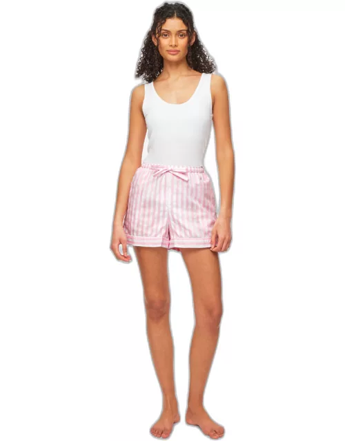 Derek Rose Women's Lounge Shorts Capri 20 Cotton Pink