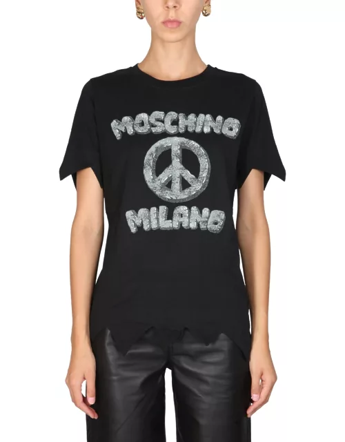 moschino flinstones print t-shirt