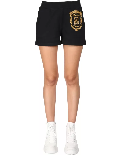 moschino shorts with logo