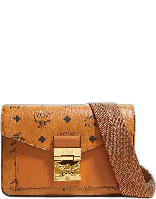 Millie Visetos Logo Leather Crossbody Bag