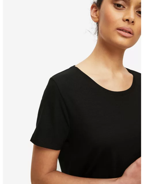 Derek Rose Women's T-Shirt Lara Micro Modal Stretch Black