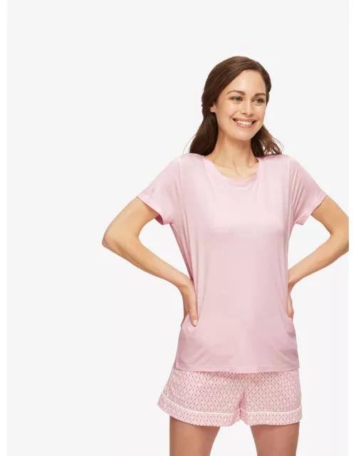 Derek Rose Women's T-Shirt Lara Micro Modal Stretch Pink