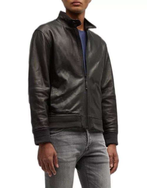 Men's Harrington Leather Bomber Jacket