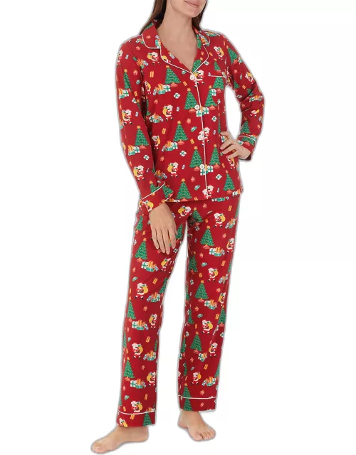 Secret Santa Printed Pajama Set