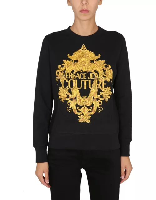 versace jeans couture sweatshirt with baroque print