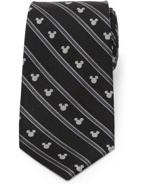 Men's Mickey Mouse Striped Silk Tie