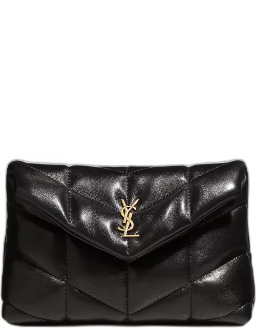 Lou Puffer YSL Pouch in Quilted Leather