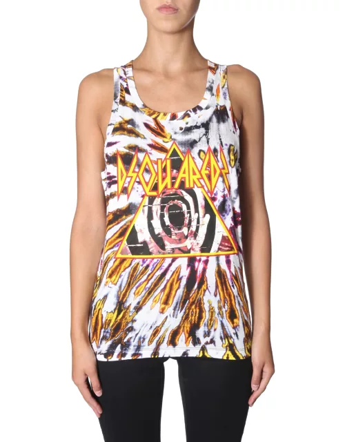 dsquared tie and dye print top