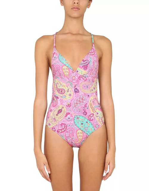 etro floral paisley print one piece swimsuit