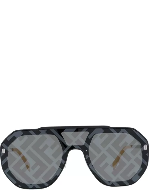 Men's Logo Acetate Shield Sunglasse