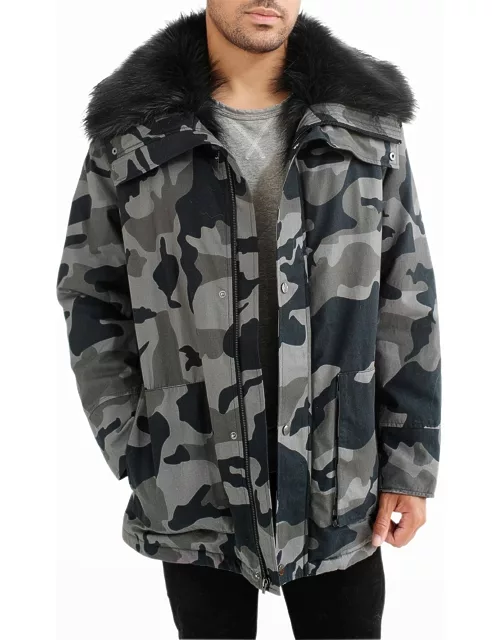 Men's Alpine Anorak Coat w/ Faux Fur