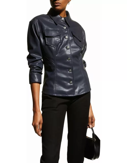 Faux-Leather Scrunched Canyon Jacket