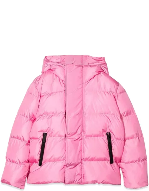dsquared hooded down jacket with logoed lettering