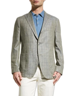 Men's Plaid Silk Sport Jacket