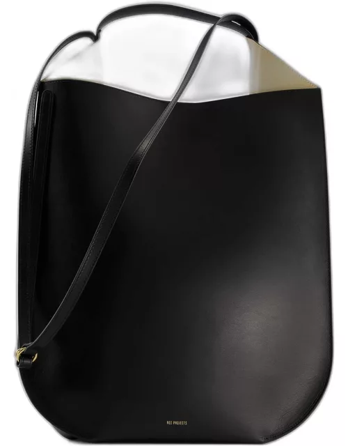 Helene Large North-South Leather Tote Bag