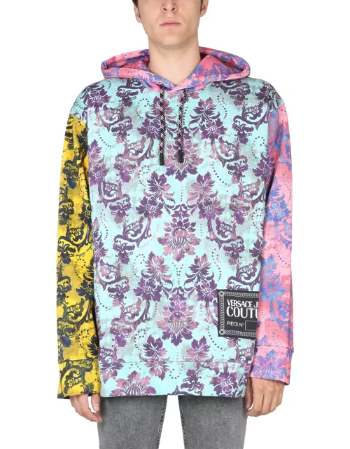 versace jeans couture sweatshirt with "tapestly" print