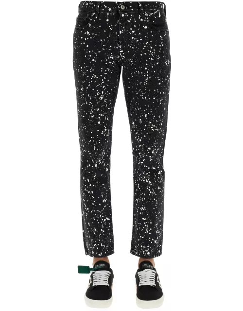 off-white jeans with paint splatter