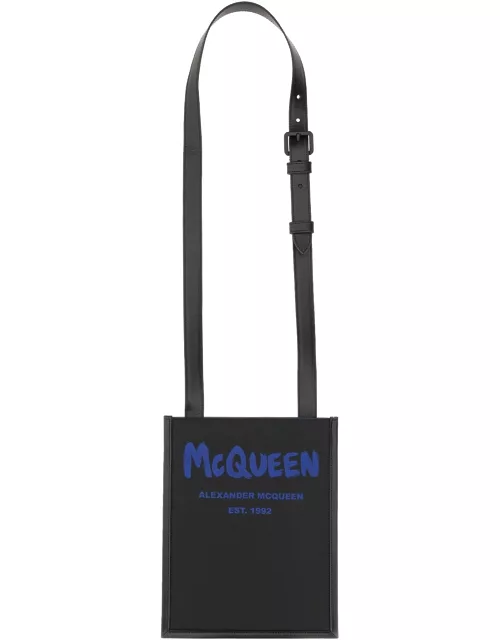 alexander mcqueen smartphone bag with graffiti logo