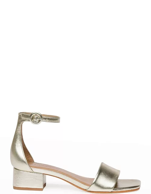 Jalena Metallic Ankle-Strap Sandal