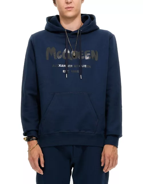 alexander mcqueen graffiti logo print sweatshirt