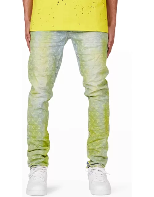 Men's Printed Over-Dye Skinny Jean