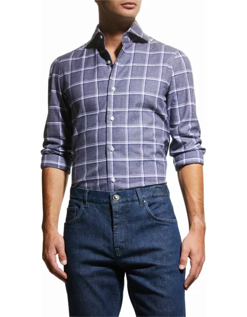 Men's Windowpane Dress Shirt