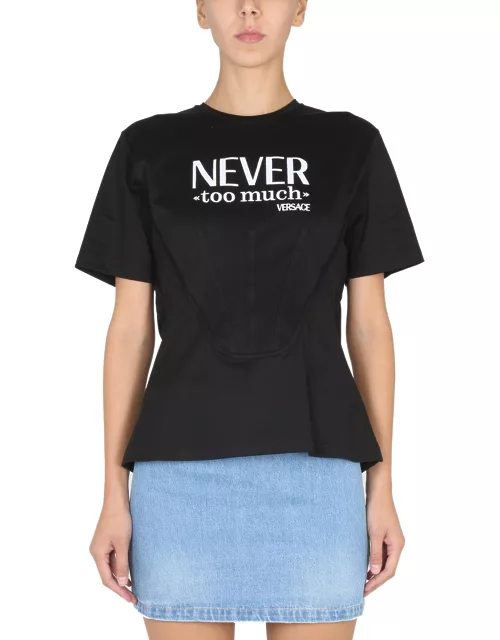 versace "never too much" corset t-shirt