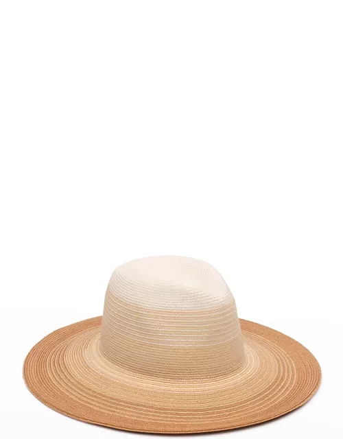 Emmanuelle Colorblock Packable Fedora Hat