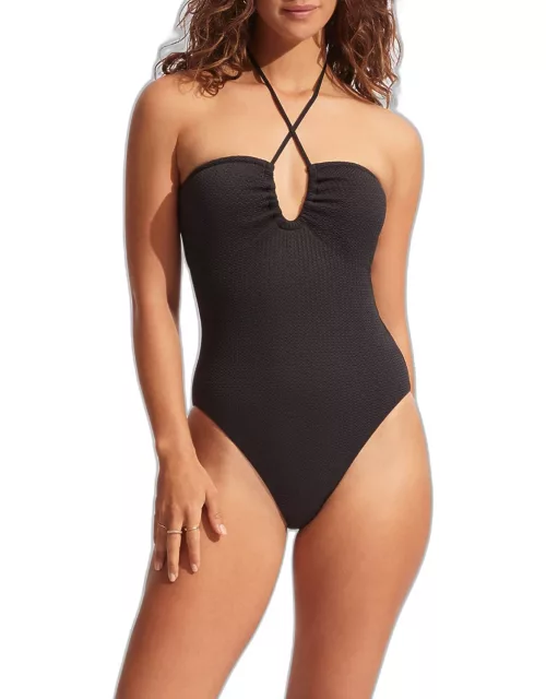 Halter Maillot One-Piece Swimsuit