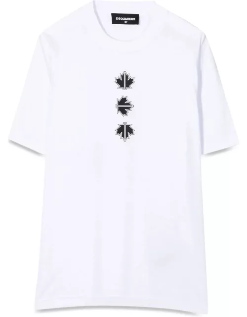 dsquared t-shirt logo on the back and front leave