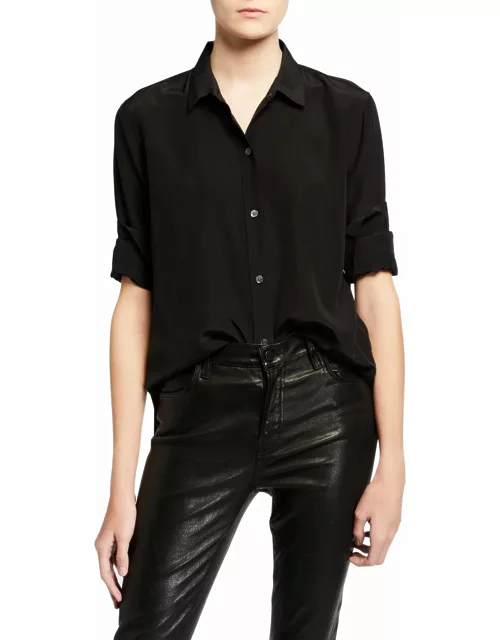 Leema Silk Button-Down Shirt