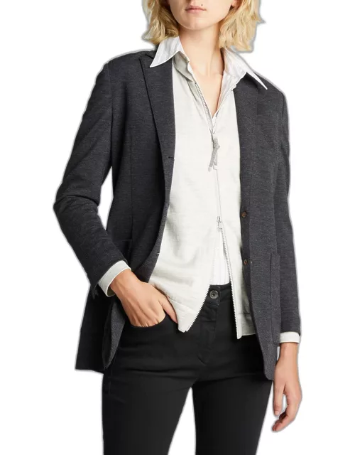 Button-Down Jersey Jacket
