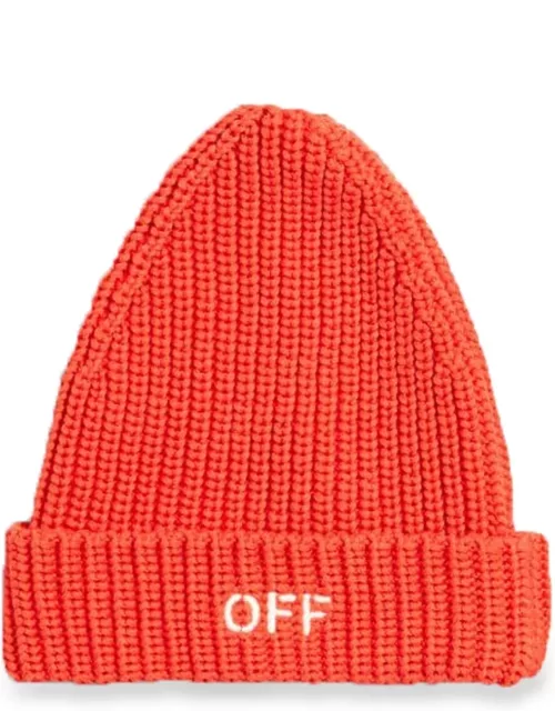 off-white cappello beanie con logo