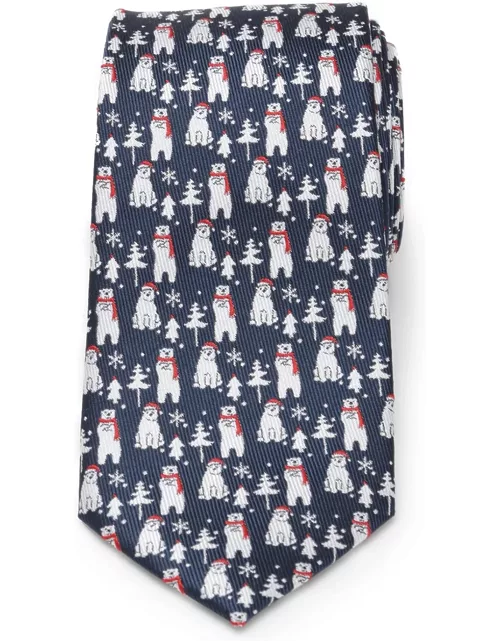 Men's Winter Polar Bear Silk Tie