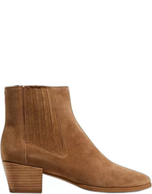 Rover Pleated Suede High Ankle Boot