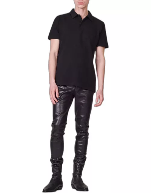 Men's Leather-Effect Skinny Jean