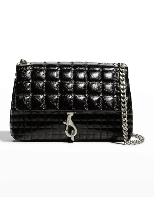 Edie Square Quilted Patent Leather Crossbody Bag