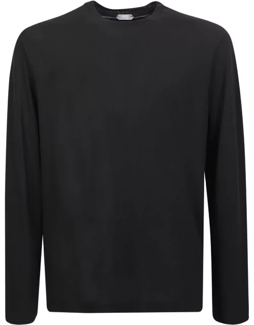 Zanone Solid Color T-shirt Black