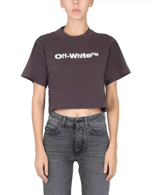 off-white cropped fit t-shirt