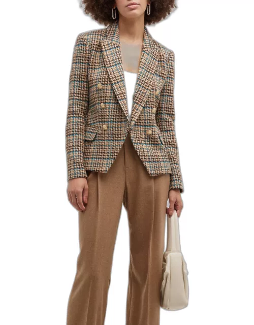 Kenzie Houndstooth Double-Breasted Blazer